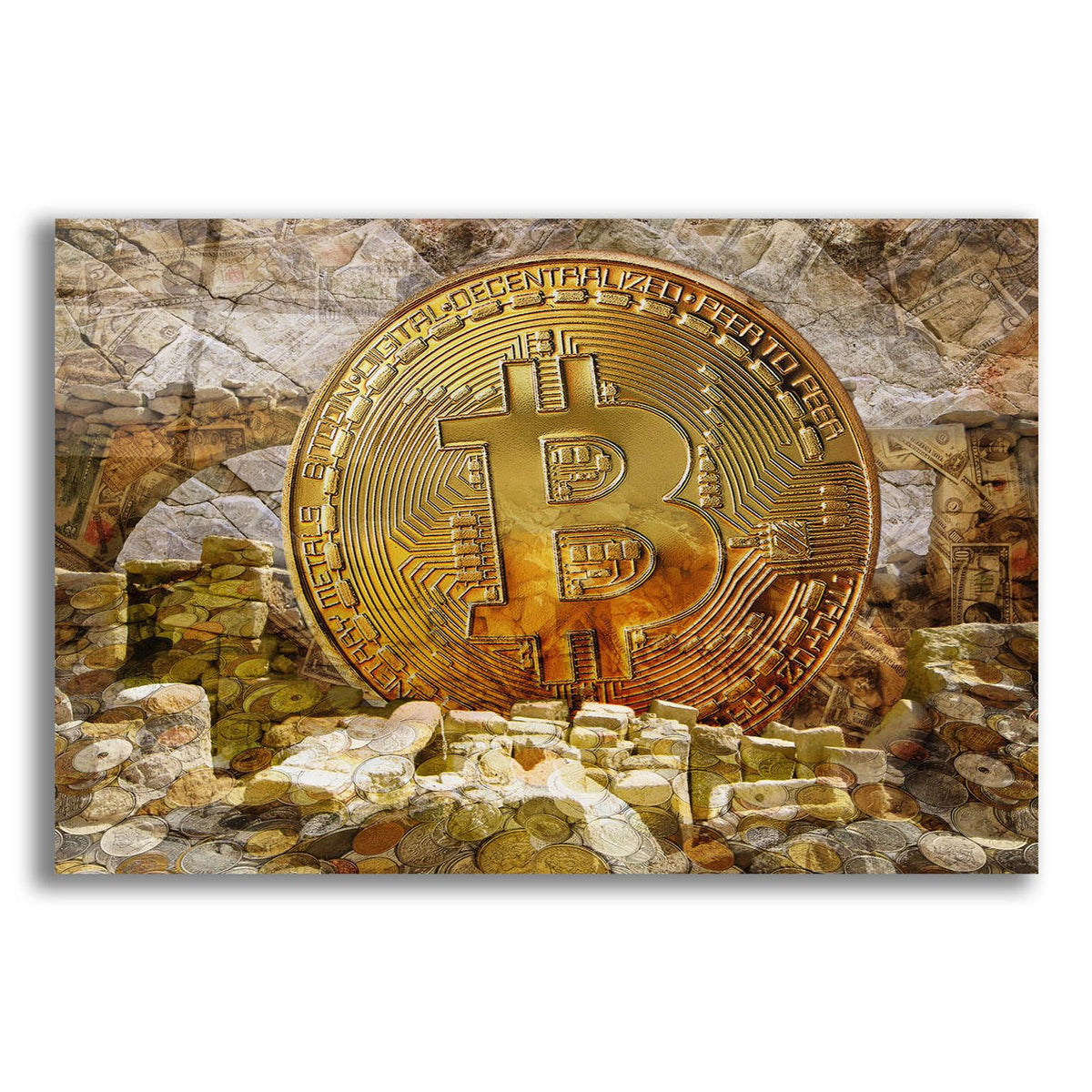 Bitcoin New Age Four by Steve Hunziker acrylic glass wall art