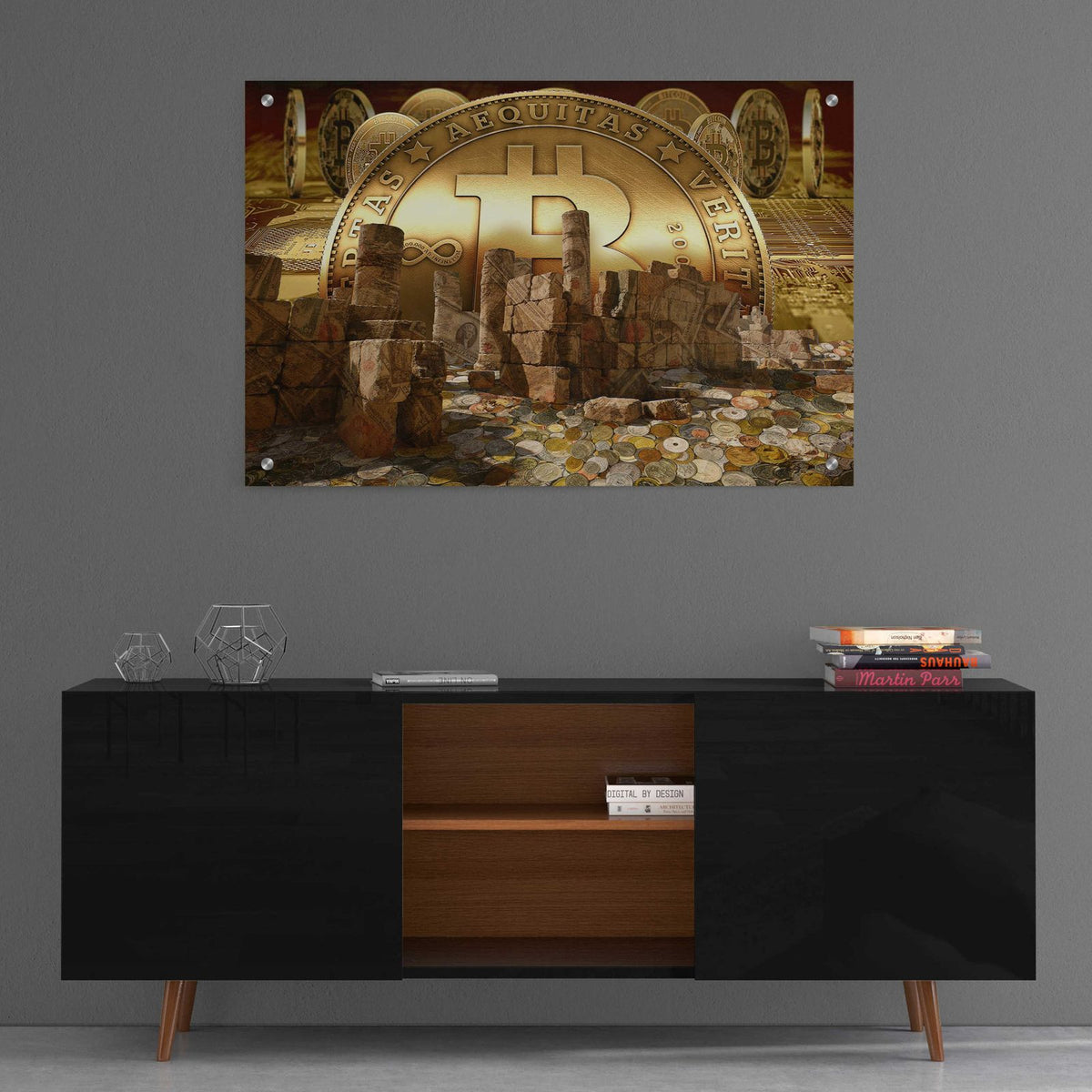 Bitcoin New Age Seven by Steve Hunziker - 36x24 acrylic wall art in a room