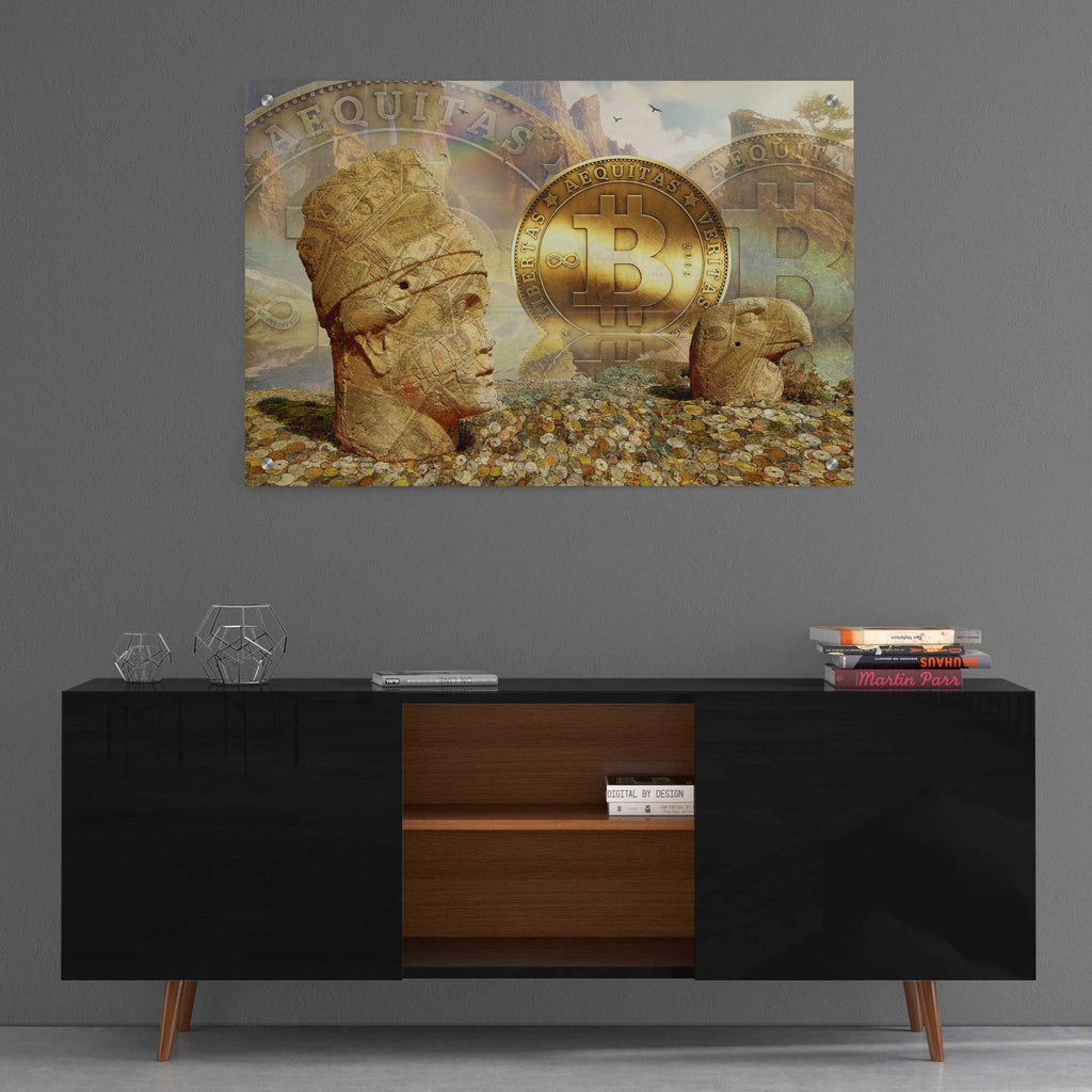 Bitcoin New Age Eight by Steve Hunziker - 36x24 acrylic wall art in a room