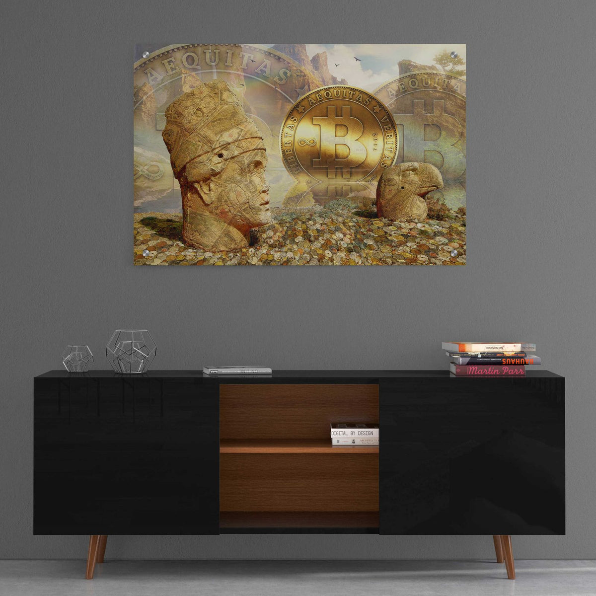 Bitcoin New Age Eight by Steve Hunziker - 36x24 acrylic wall art in a room