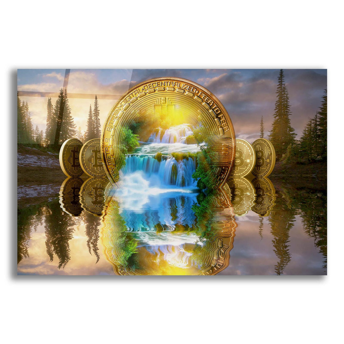 Bitcoin New Age Five by Steve Hunziker acrylic glass wall art