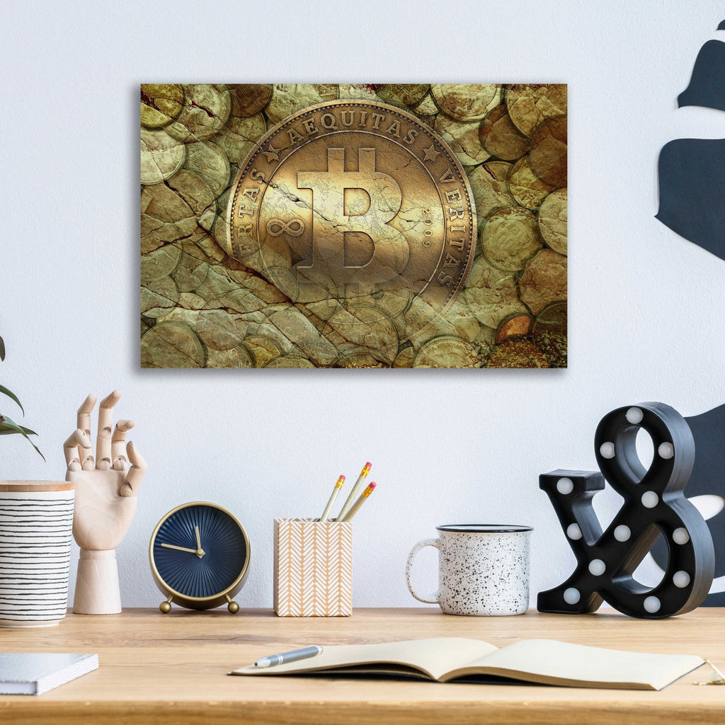 Bitcoin-New Age One by Steve Hunziker - 16x12 acrylic wall art in a room