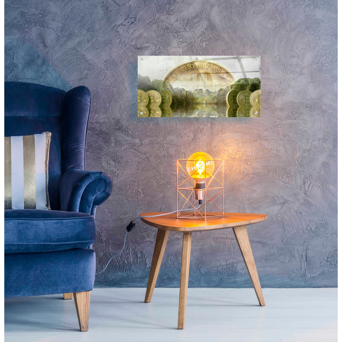 Bitcoin New Age Two by Steve Hunziker - 24x12 acrylic wall art in a room