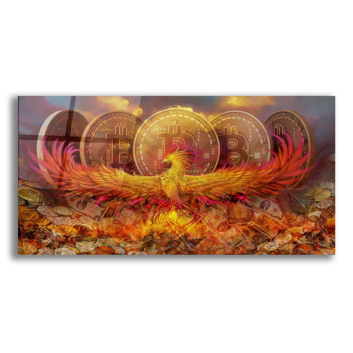 Bitcoin New Age Nine by Steve Hunziker acrylic glass wall art