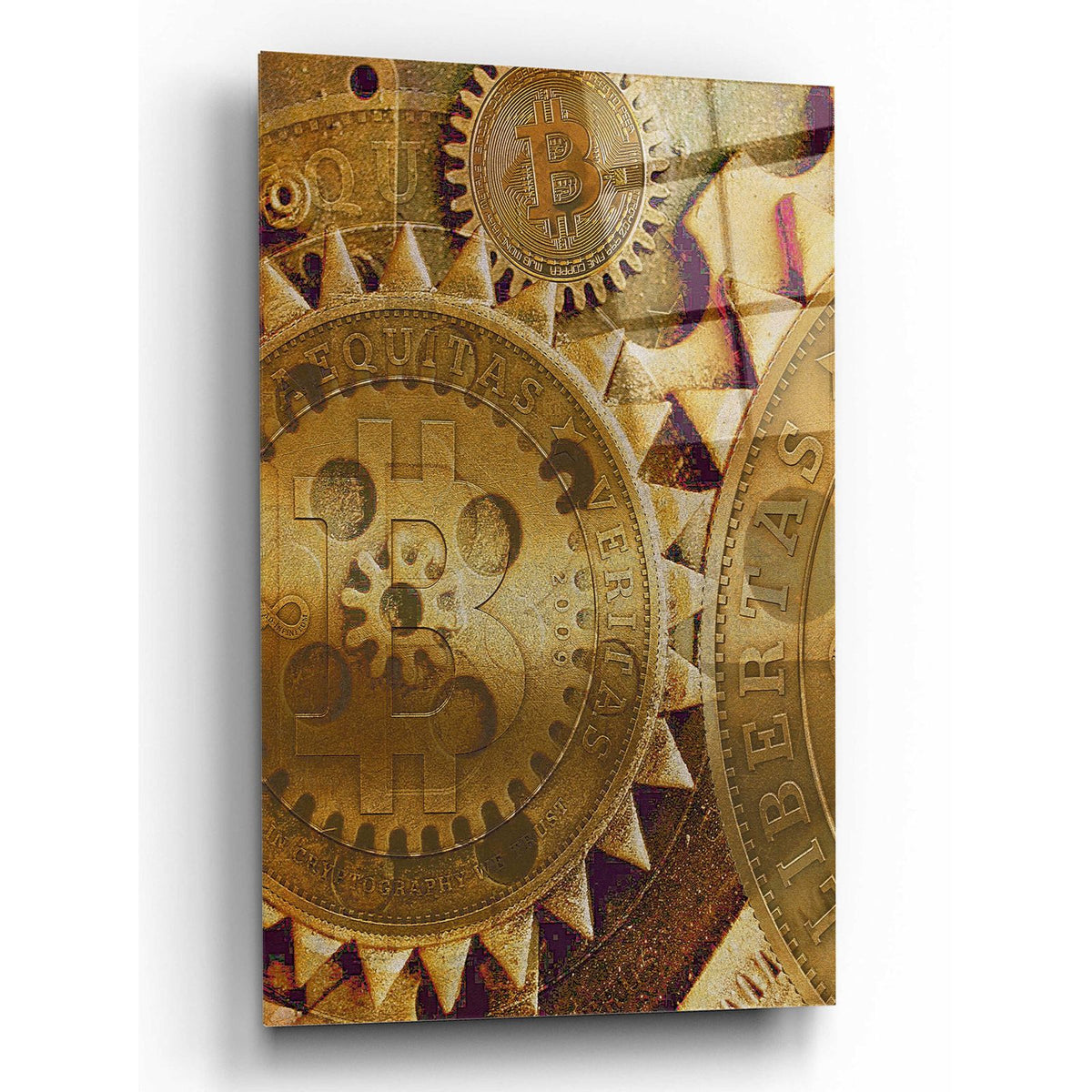 Grunge Bitcoin Five by Steve Hunziker acrylic glass wall art