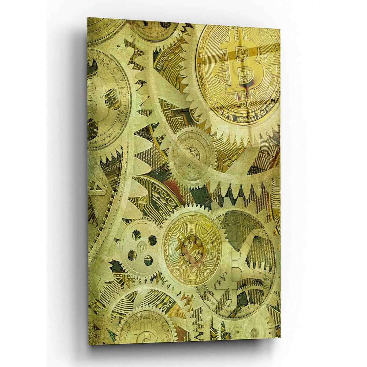 Grunge Bitcoin Six by Steve Hunziker acrylic glass wall art