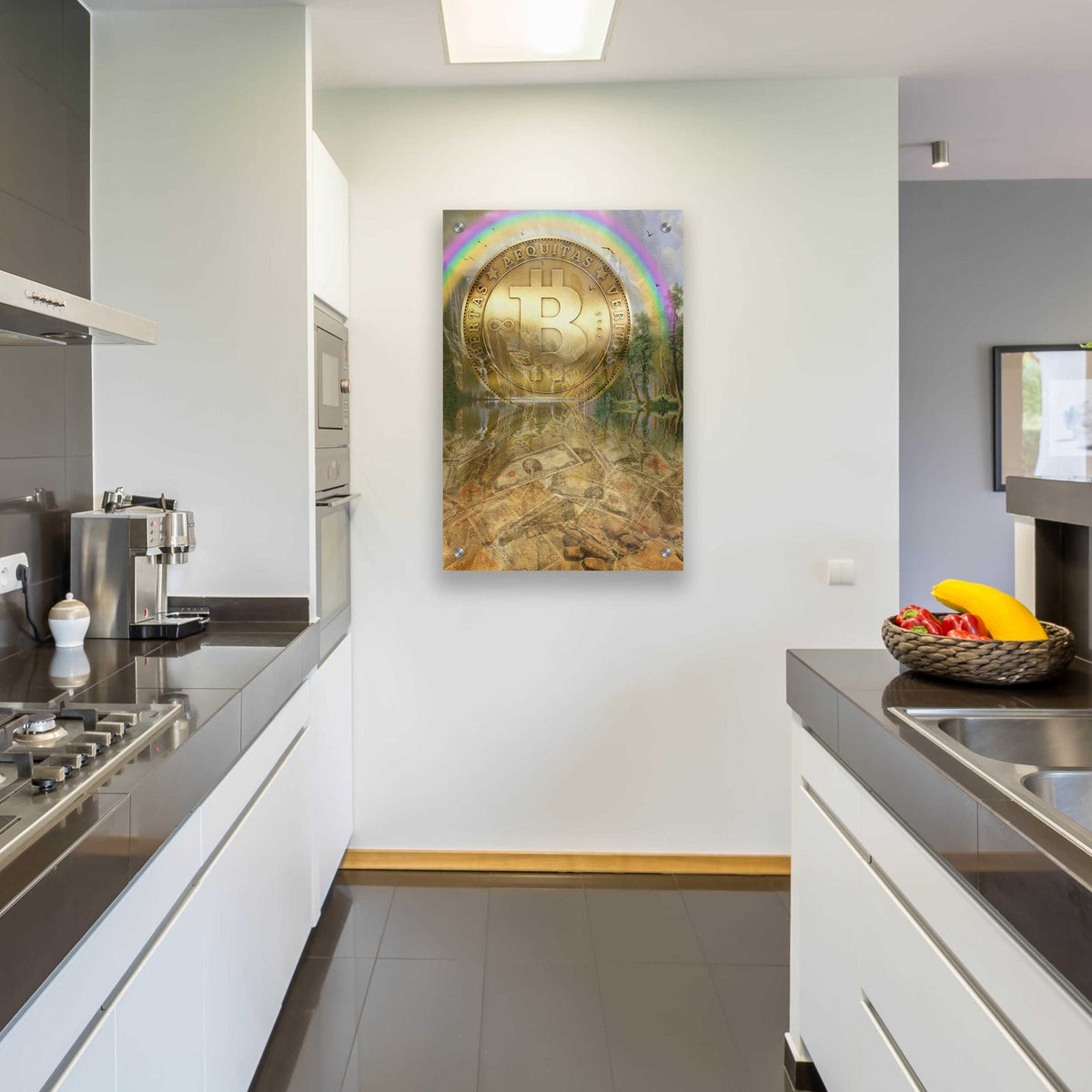 Bitcoin New Age Six by Steve Hunziker - 24x36 acrylic wall art in a room