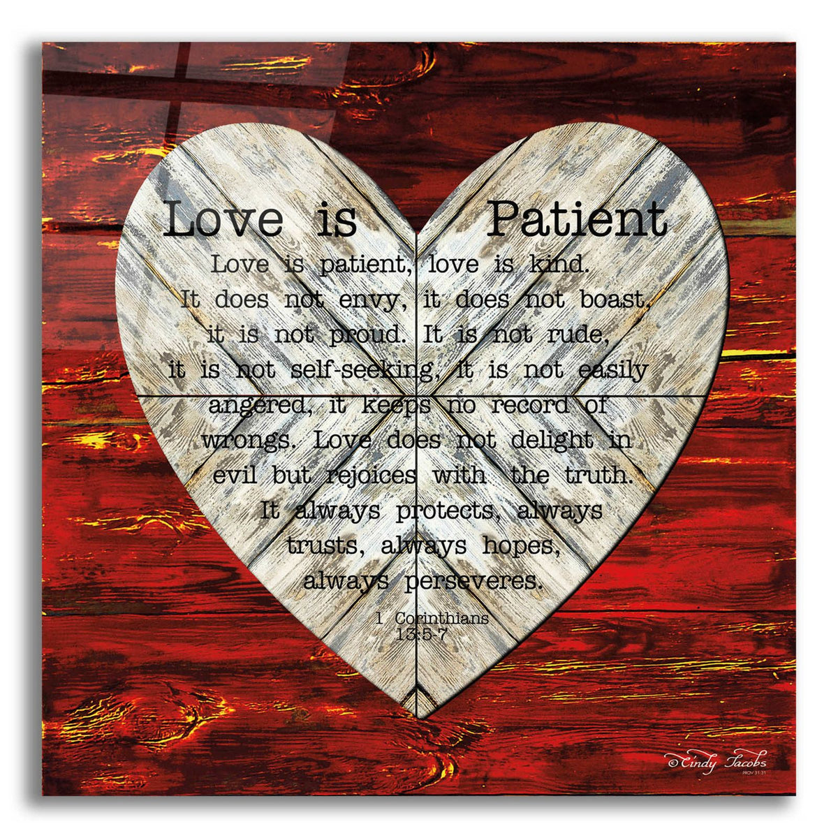 Love is Patient by Cindy Jacobs acrylic glass wall art