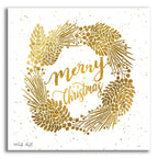 Merry Christmas Gold Wreath by Cindy Jacobs acrylic glass wall art