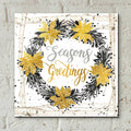 Seasons Greetings Birch Wreath by Cindy Jacobs - 12x12 acrylic wall art in a room