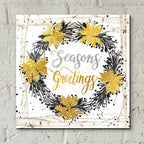 Seasons Greetings Birch Wreath by Cindy Jacobs - 12x12 acrylic wall art in a room