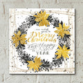 We Wish You a Merry Christmas Birch Wreath by Cindy Jacobs - 12x12 acrylic wall art in a room