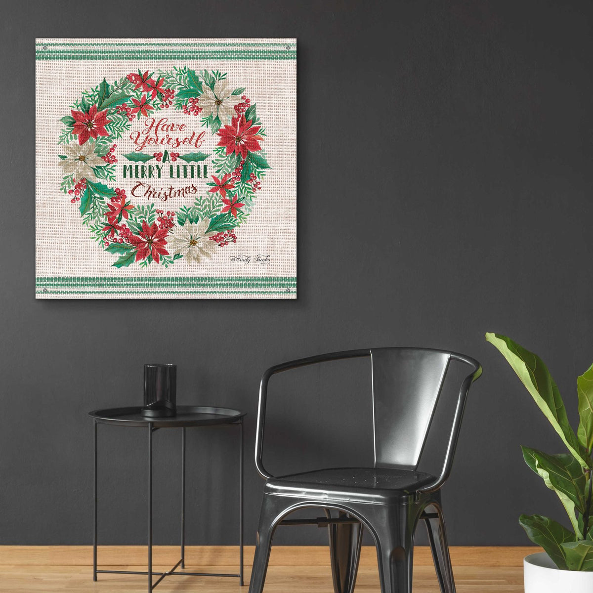 Have Yourself a Merry Little Christmas Embroidery by Cindy Jacobs - 36x36 acrylic wall art in a room