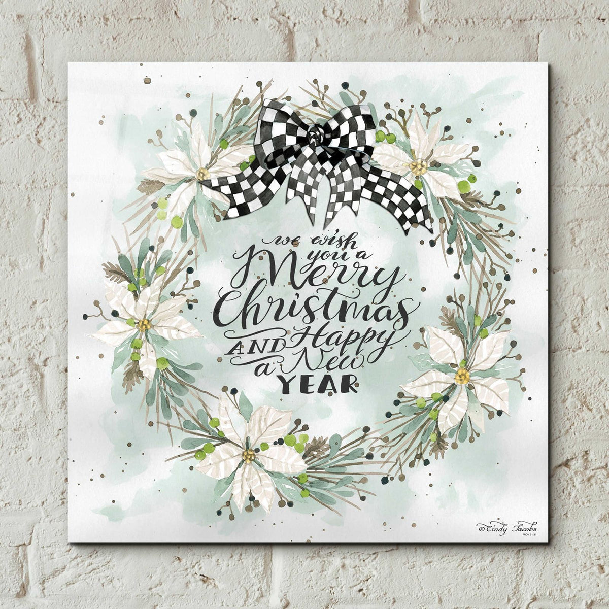 We Wish You a Merry Christmas by Cindy Jacobs - 12x12 acrylic wall art in a room