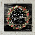 A Very Merry Christmas Wreath by Cindy Jacobs - 12x12 acrylic wall art in a room