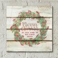 Merry Christmas Candy Cane Wreath by Cindy Jacobs - 12x12 acrylic wall art in a room