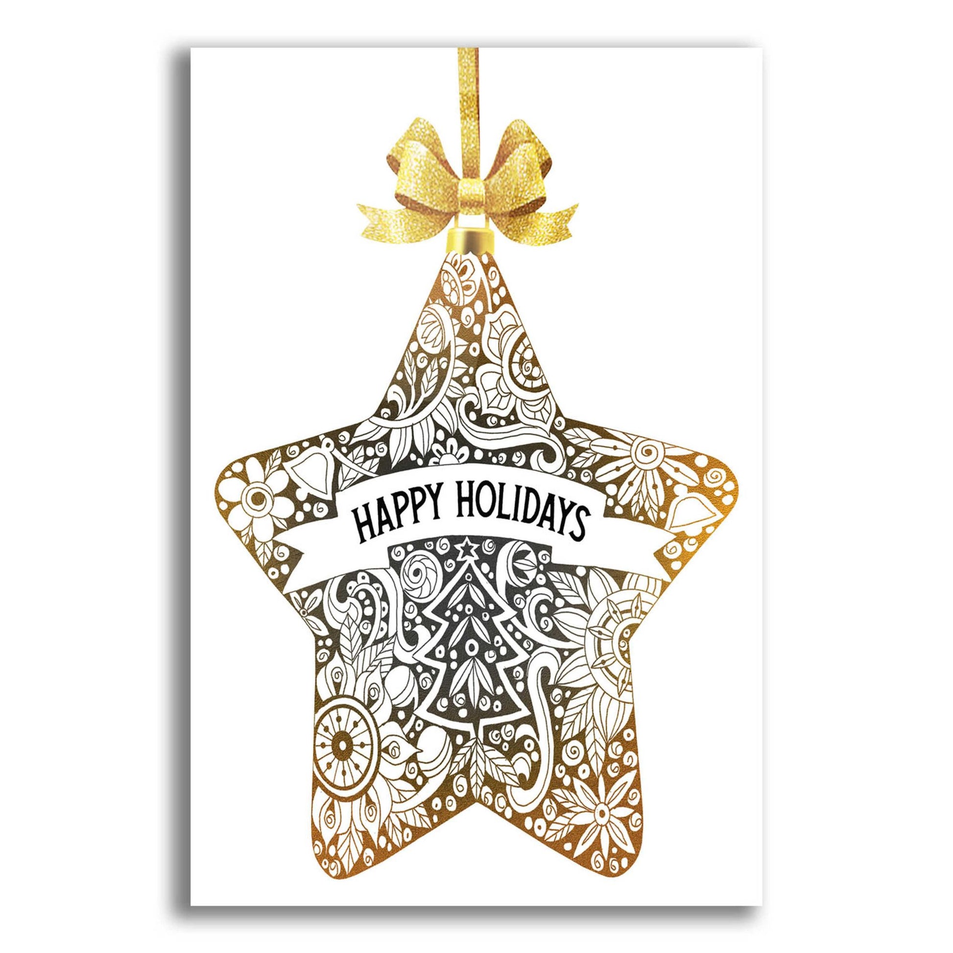 Epic Art 'Happy Holidays Star Ornament' by Cindy Jacobs, Acrylic Glass Wall Art