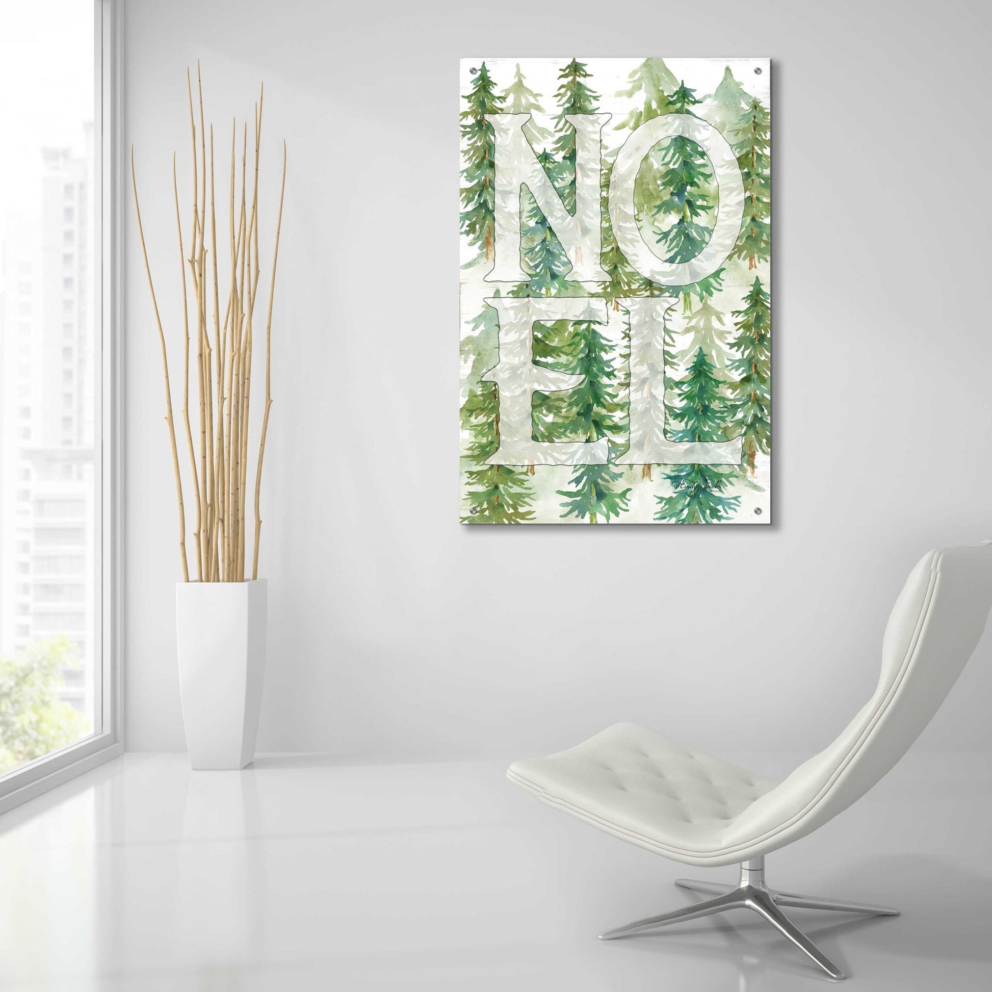 Epic Art 'Noel Woods' by Cindy Jacobs, Acrylic Glass Wall Art,24x36