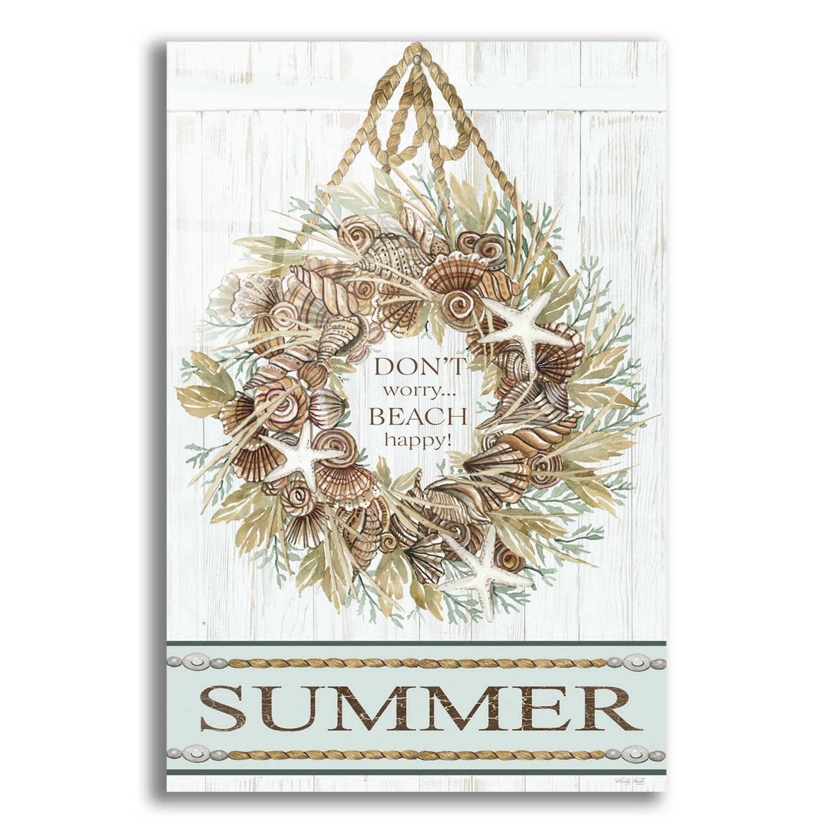 Summer Beach Wreath by Cindy Jacobs acrylic glass wall art