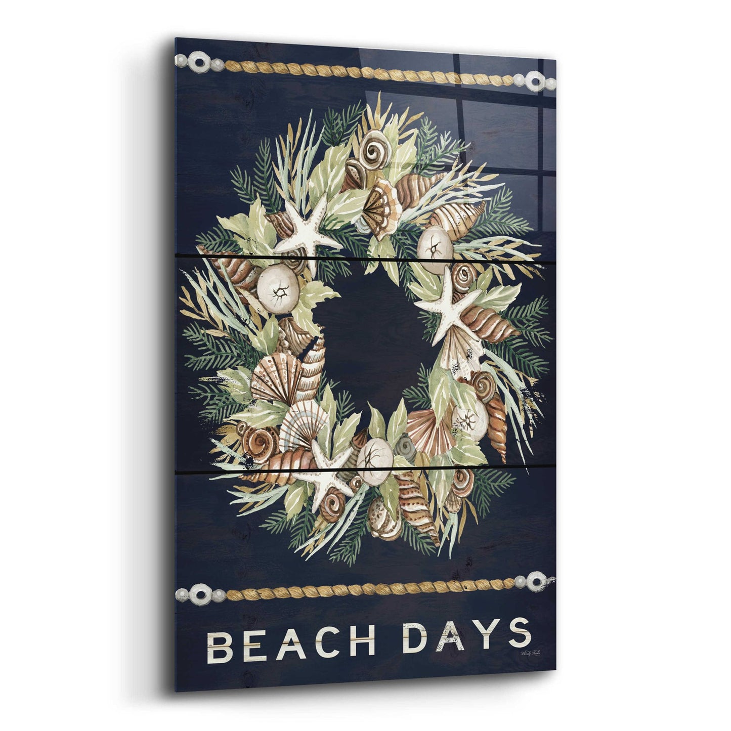 Epic Art 'Beach Days Shell' by Cindy Jacobs, Acrylic Glass Wall Art,12x16