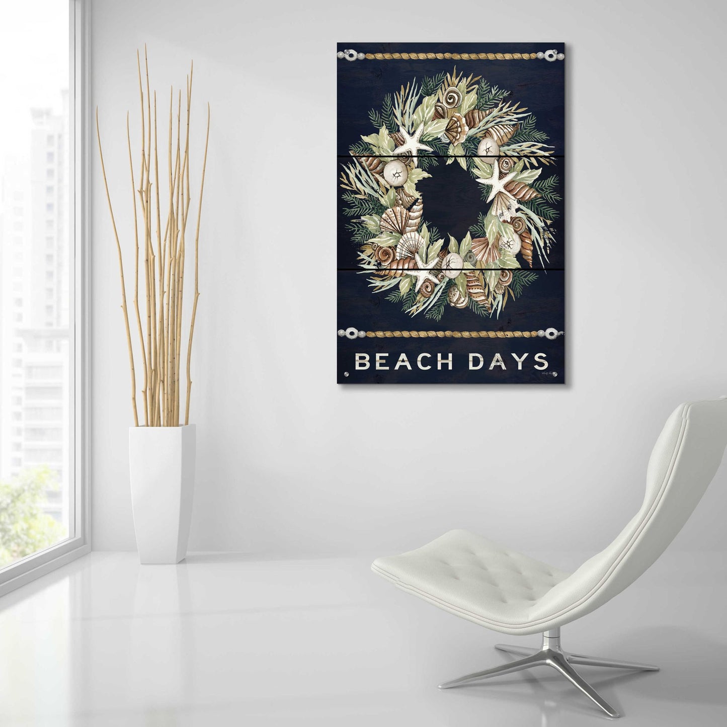 Epic Art 'Beach Days Shell' by Cindy Jacobs, Acrylic Glass Wall Art,24x36