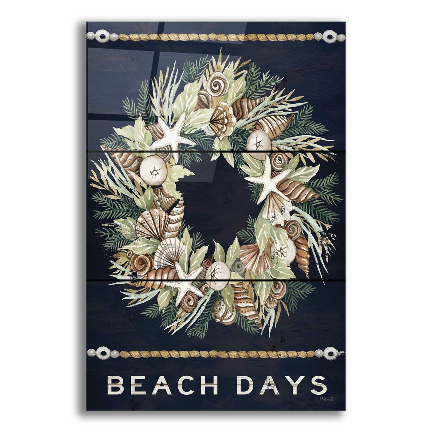 Epic Art 'Beach Days Shell' by Cindy Jacobs, Acrylic Glass Wall Art
