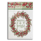 Merry & Bright Wreath Design by Cindy Jacobs acrylic glass wall art