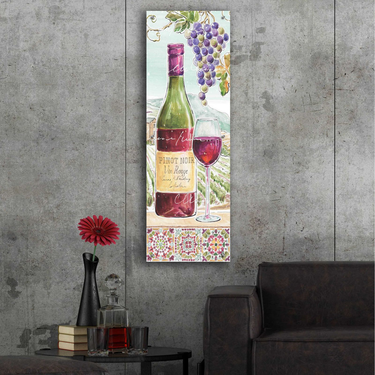 Wine Country VI by Daphne Brissonnet - 16x48 acrylic wall art in a room