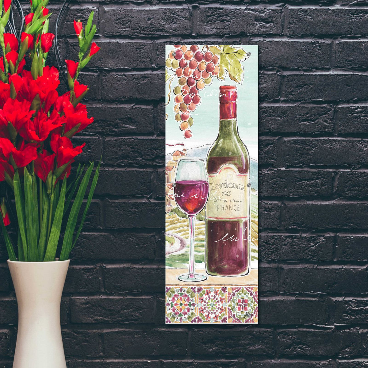 Wine Country V by Daphne Brissonnet - 12x36 acrylic wall art in a room