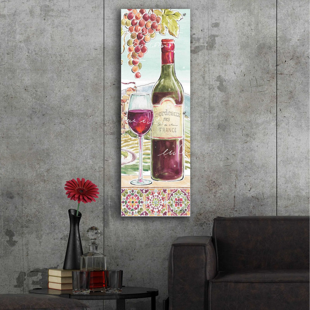 Wine Country V by Daphne Brissonnet - 16x48 acrylic wall art in a room
