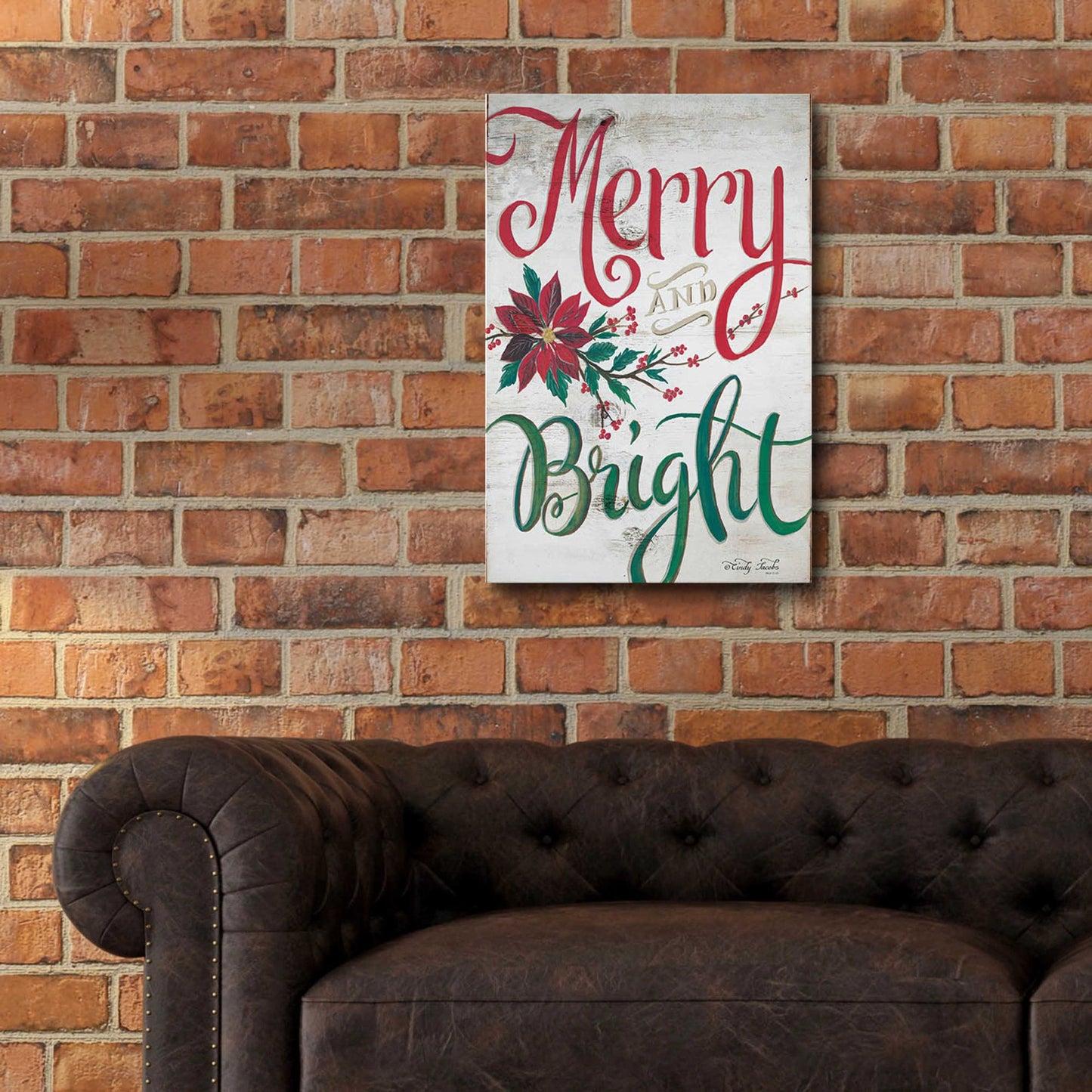 Epic Art 'Merry and Bright' by Cindy Jacobs, Acrylic Glass Wall Art,16x24