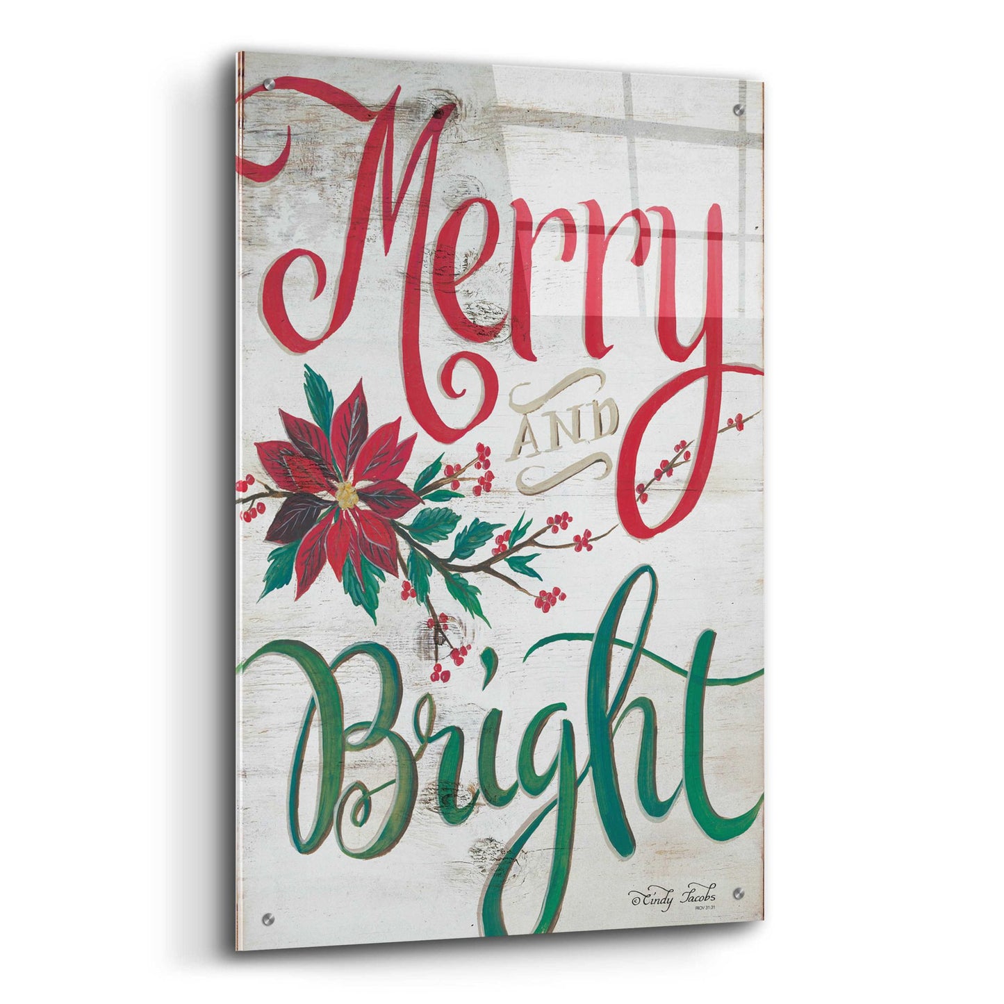 Epic Art 'Merry and Bright' by Cindy Jacobs, Acrylic Glass Wall Art,24x36