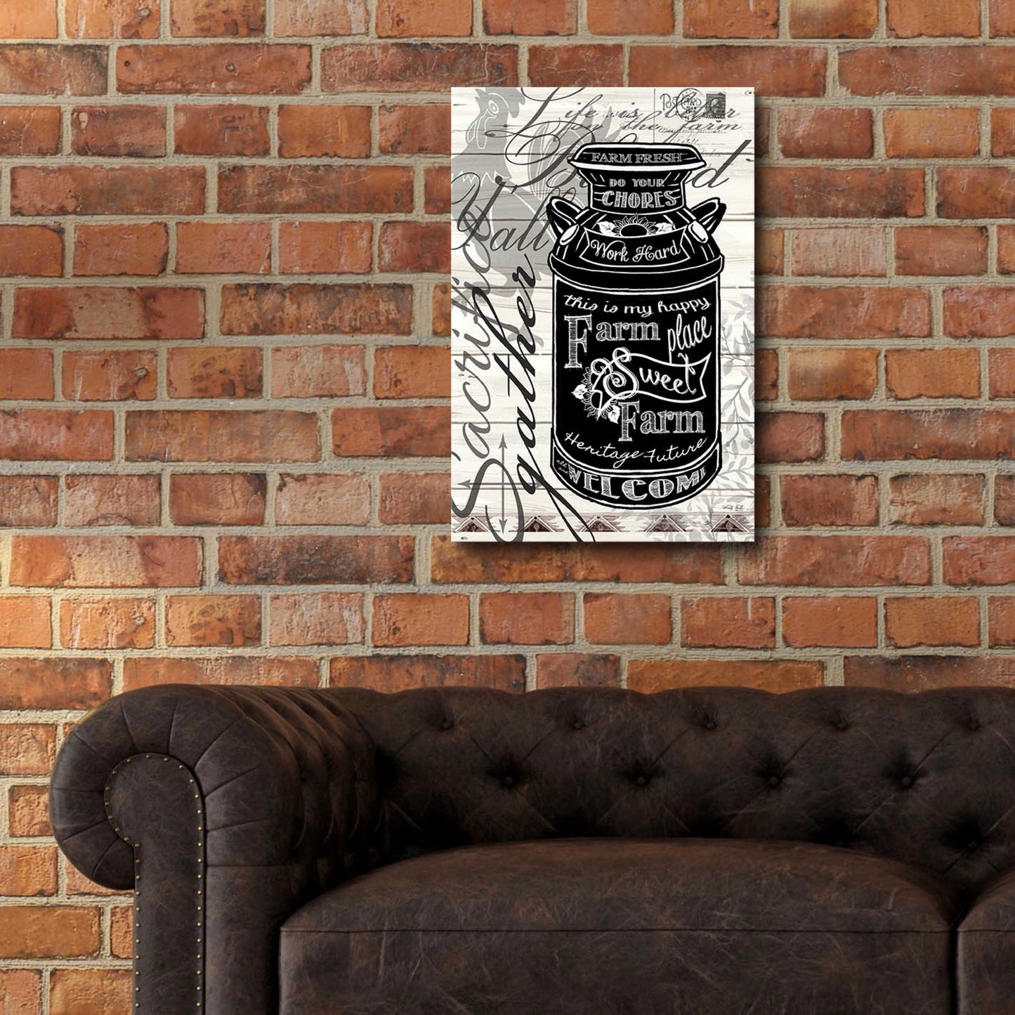 Epic Art 'Farm Sweet Farm Milk Can' by Cindy Jacobs, Acrylic Glass Wall Art,16x24