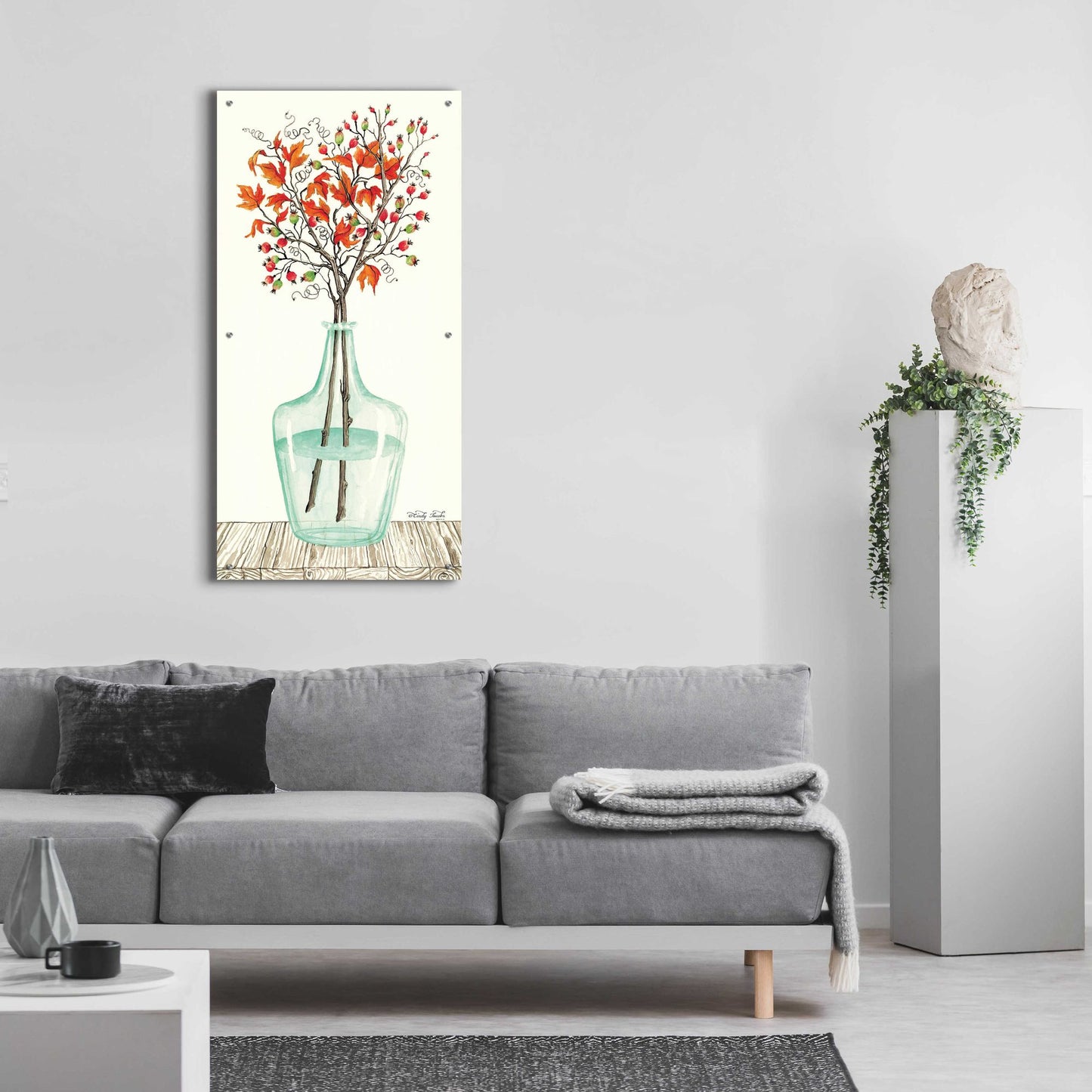 Epic Art 'Fall Blooms' by Cindy Jacobs, Acrylic Glass Wall Art,24x48