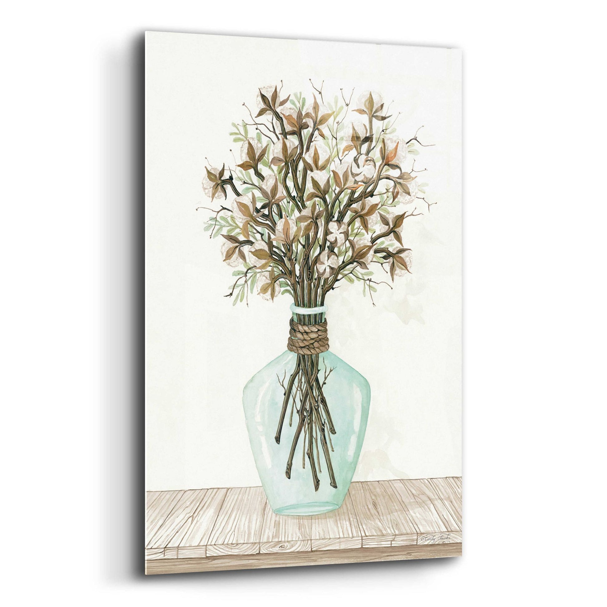 Epic Art 'Cotton Bouquet' by Cindy Jacobs, Acrylic Glass Wall Art,12x16