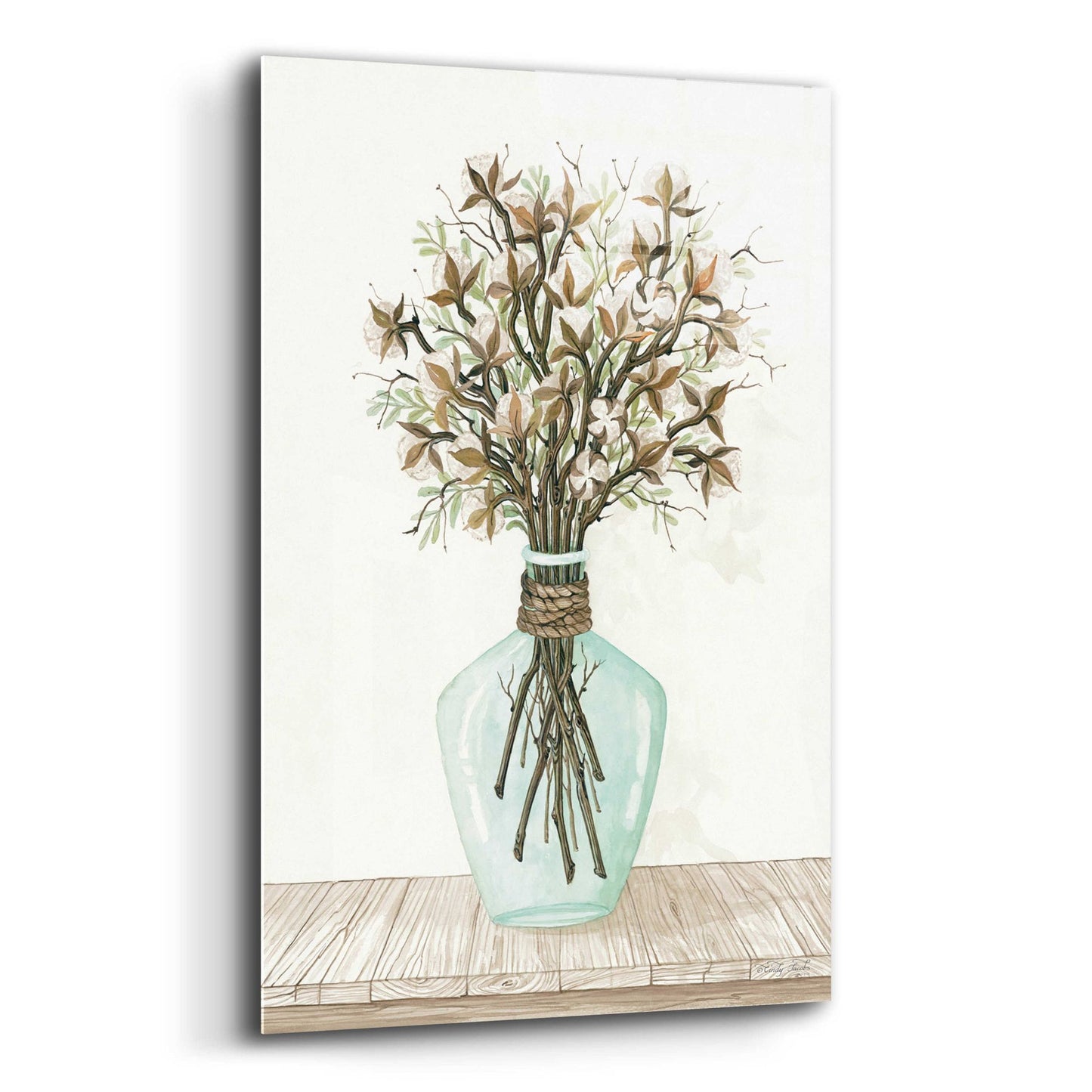 Epic Art 'Cotton Bouquet' by Cindy Jacobs, Acrylic Glass Wall Art,16x24