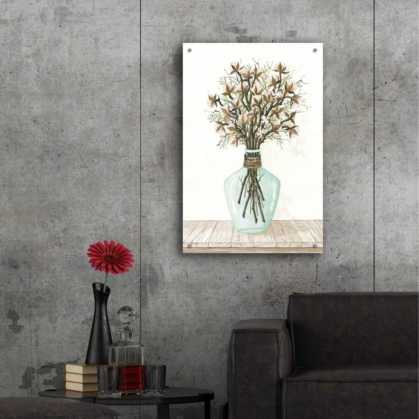 Epic Art 'Cotton Bouquet' by Cindy Jacobs, Acrylic Glass Wall Art,24x36