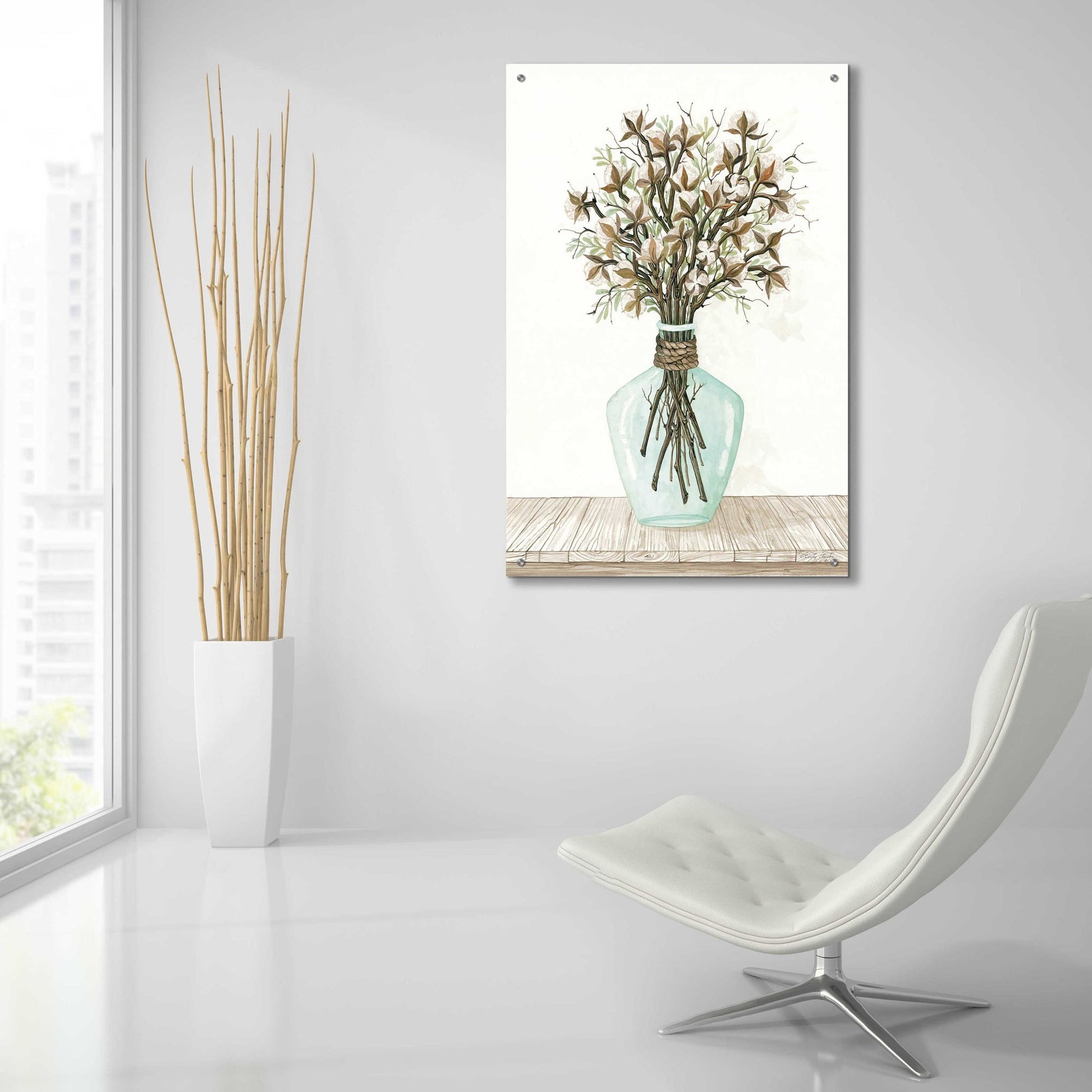Epic Art 'Cotton Bouquet' by Cindy Jacobs, Acrylic Glass Wall Art,24x36