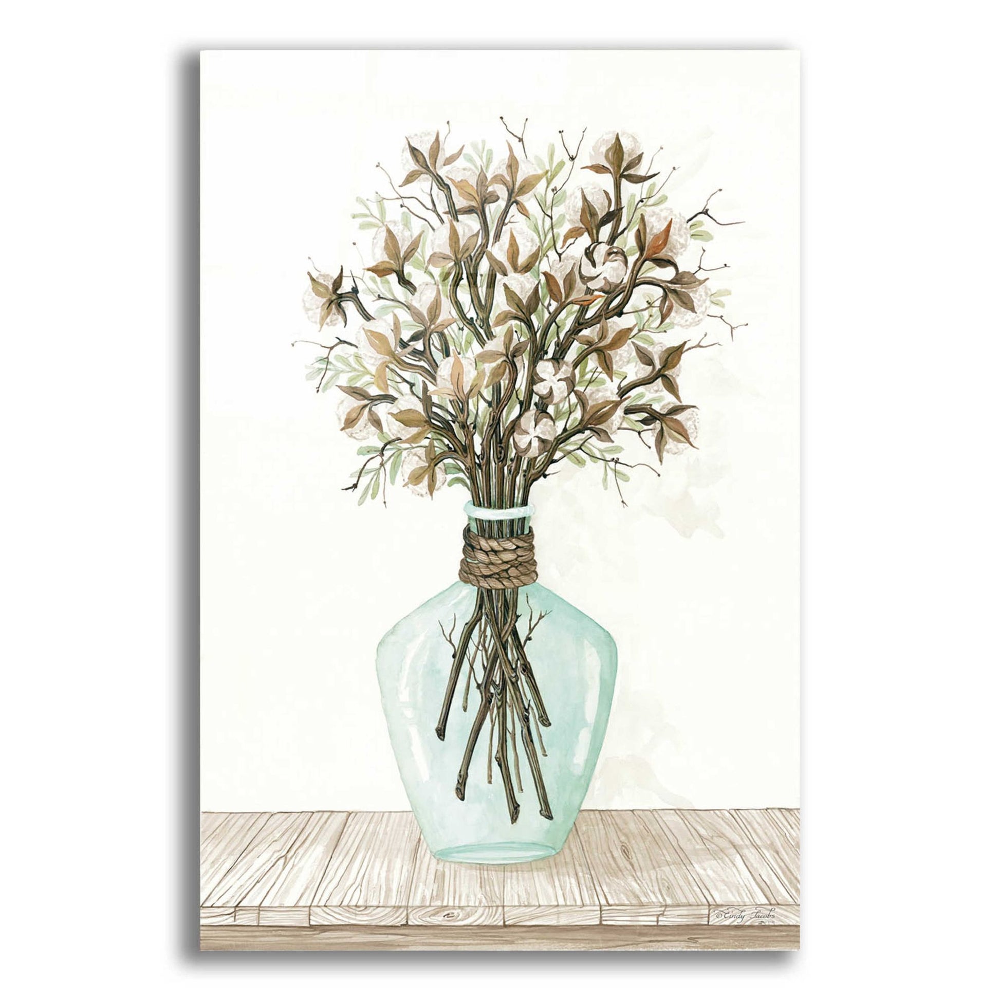 Epic Art 'Cotton Bouquet' by Cindy Jacobs, Acrylic Glass Wall Art