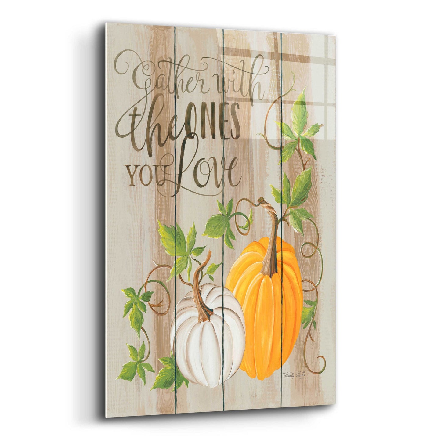 Epic Art 'Gather Pumpkins' by Cindy Jacobs, Acrylic Glass Wall Art,12x16