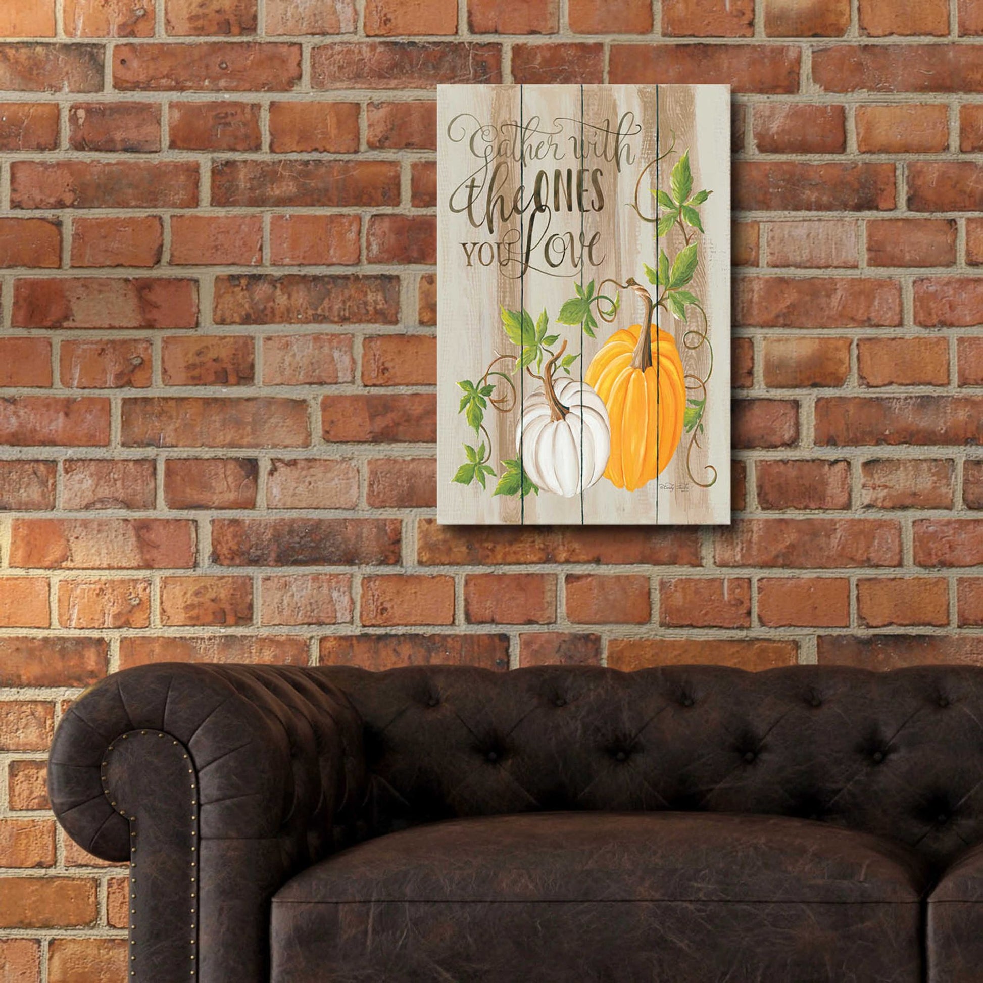 Epic Art 'Gather Pumpkins' by Cindy Jacobs, Acrylic Glass Wall Art,16x24