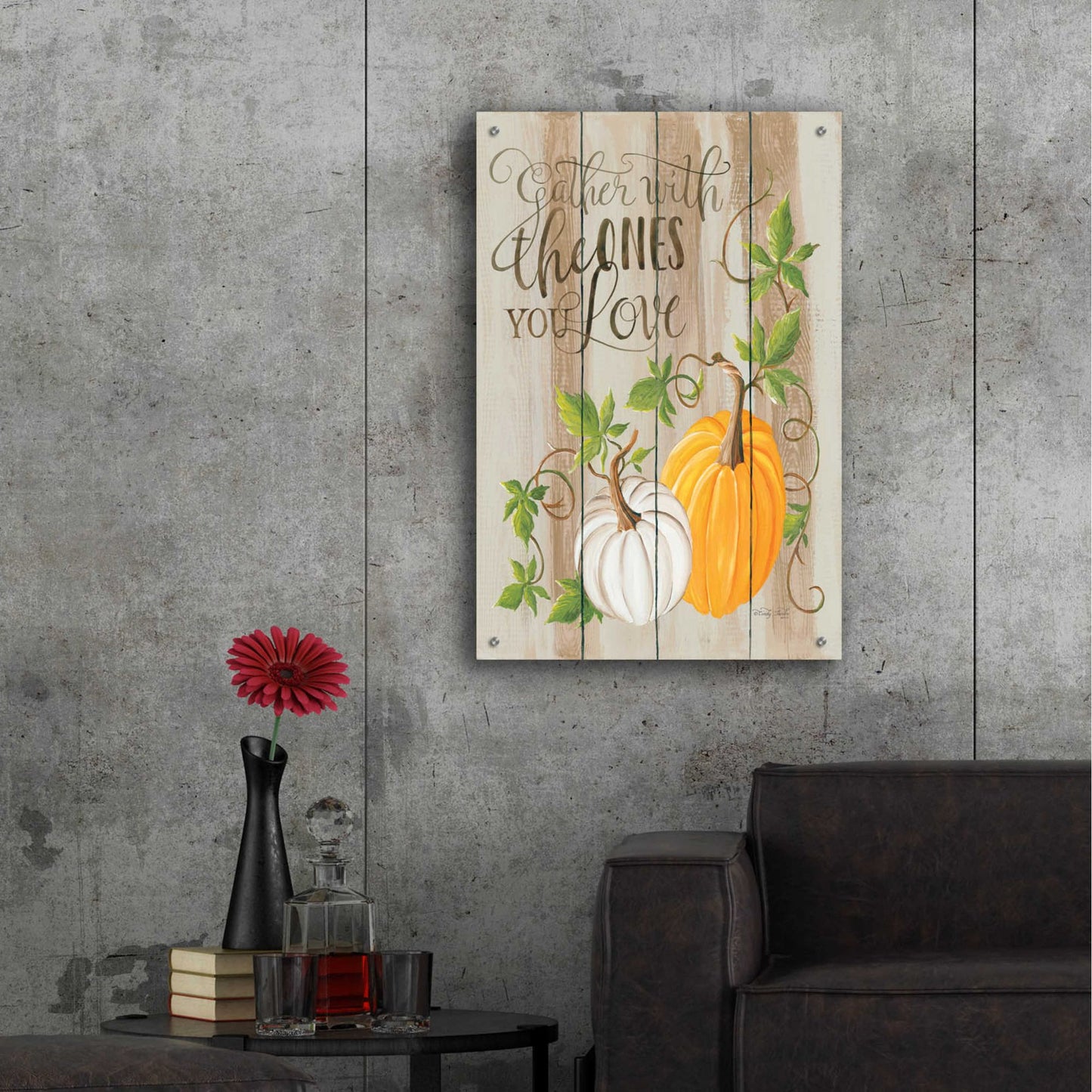 Epic Art 'Gather Pumpkins' by Cindy Jacobs, Acrylic Glass Wall Art,24x36