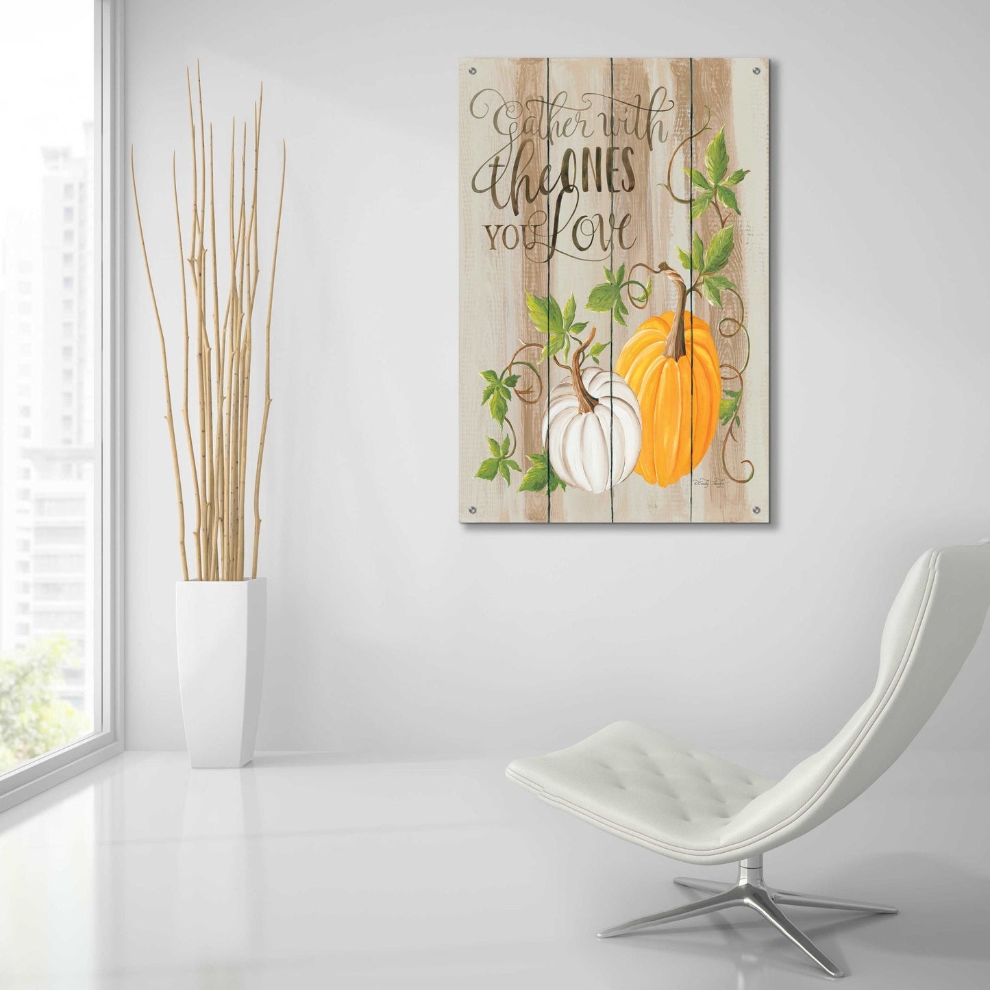 Epic Art 'Gather Pumpkins' by Cindy Jacobs, Acrylic Glass Wall Art,24x36