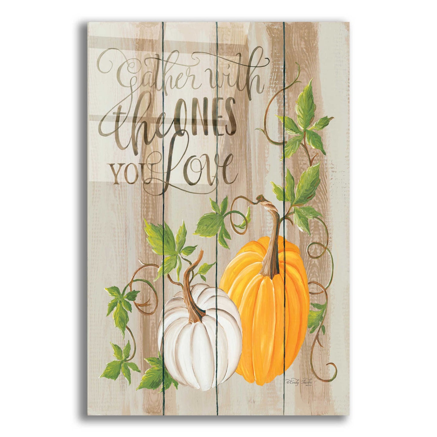 Epic Art 'Gather Pumpkins' by Cindy Jacobs, Acrylic Glass Wall Art