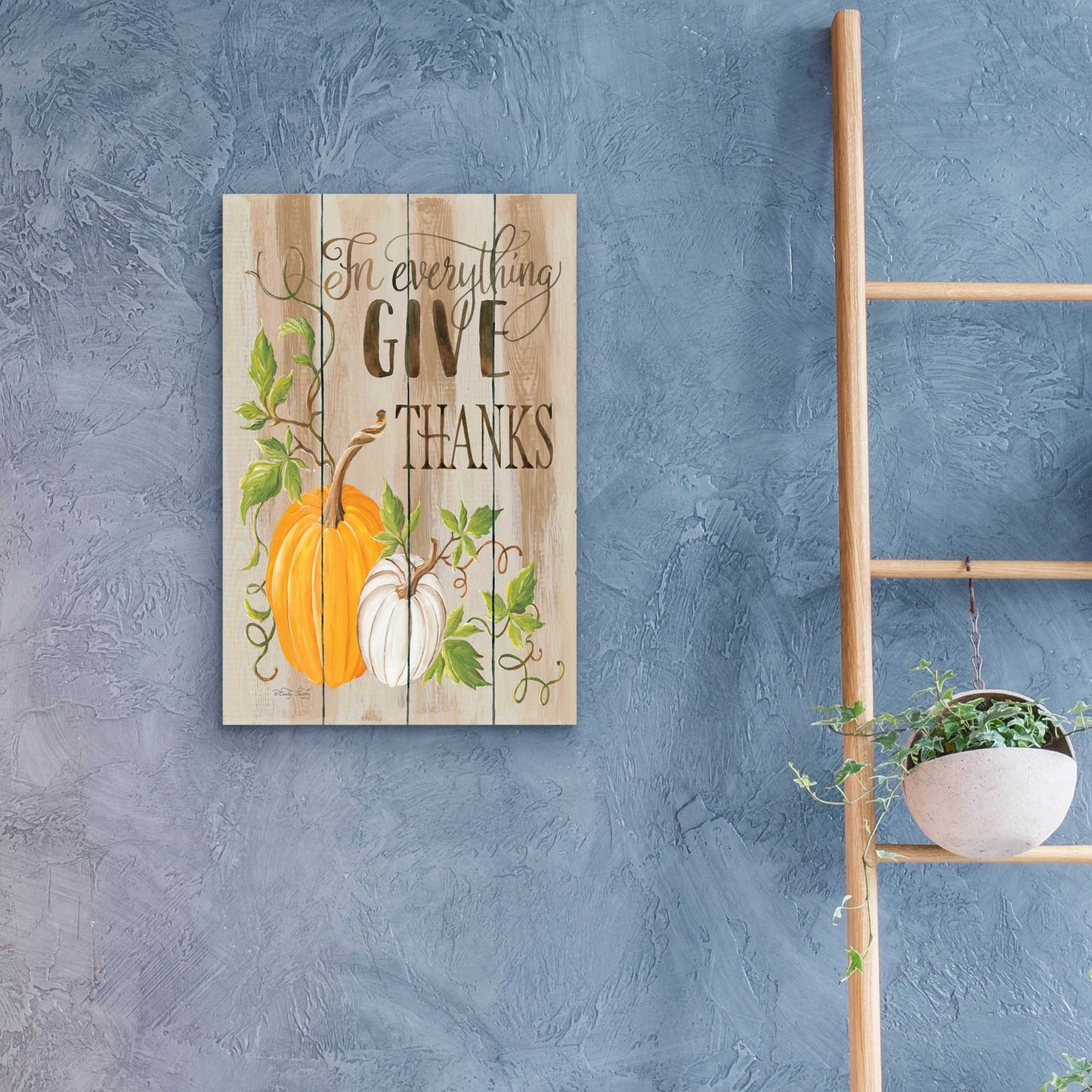 Epic Art 'For Everything Give Thanks' by Cindy Jacobs, Acrylic Glass Wall Art,16x24