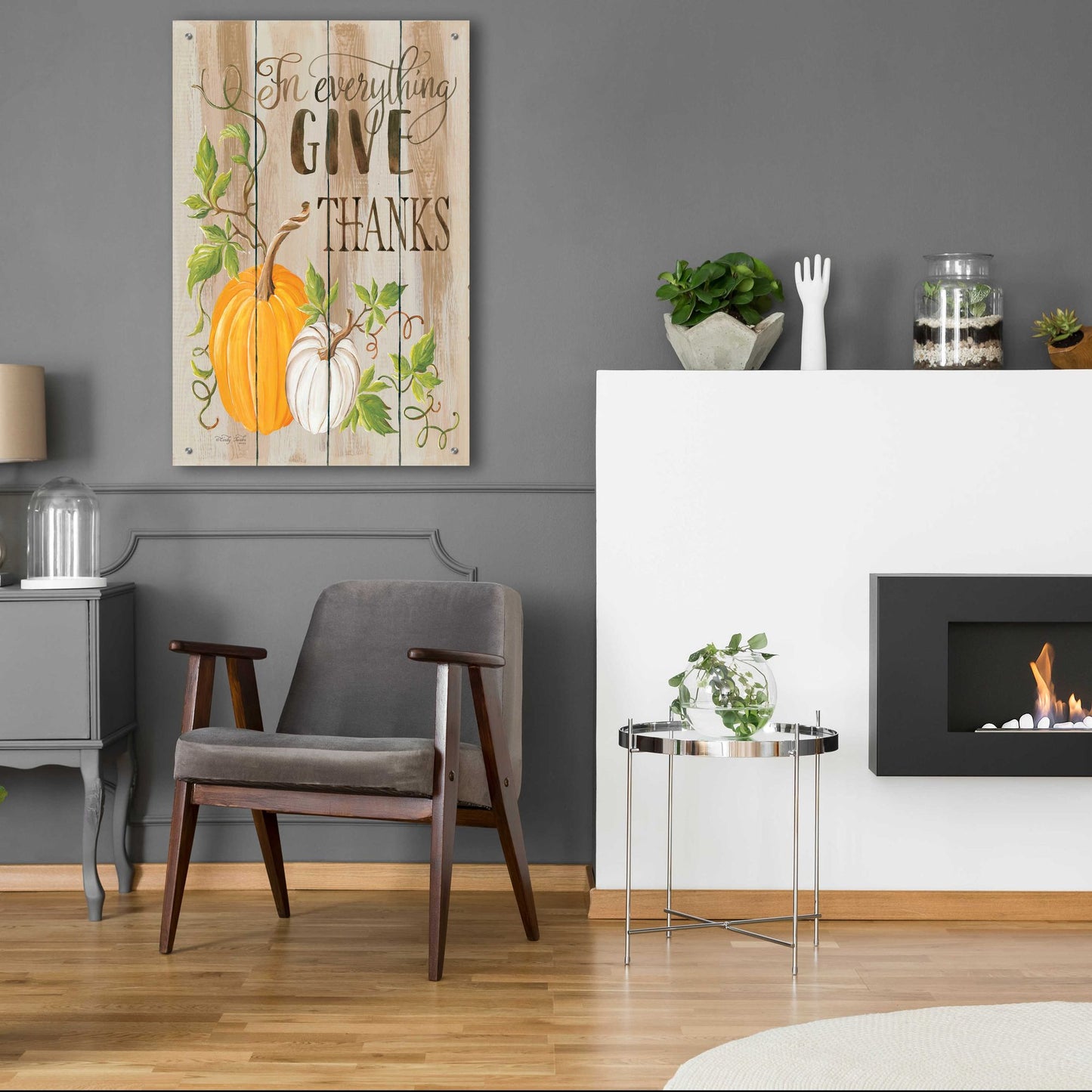 Epic Art 'For Everything Give Thanks' by Cindy Jacobs, Acrylic Glass Wall Art,24x36