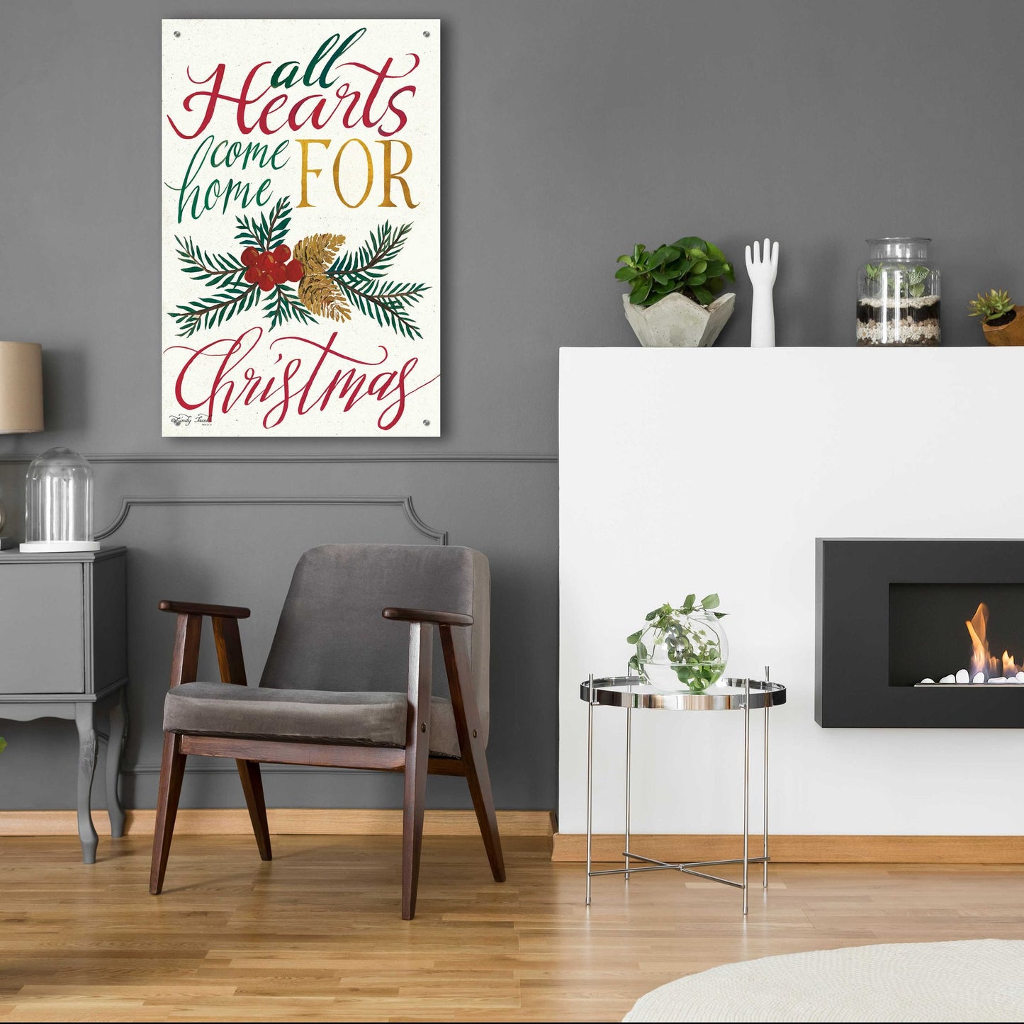 Epic Art 'All Hearts Come Home For Christmas' by Cindy Jacobs, Acrylic Glass Wall Art,24x36