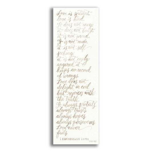 Epic Art 'Handwritten Love is Patient' by Cindy Jacobs, Acrylic Glass Wall Art,3-1