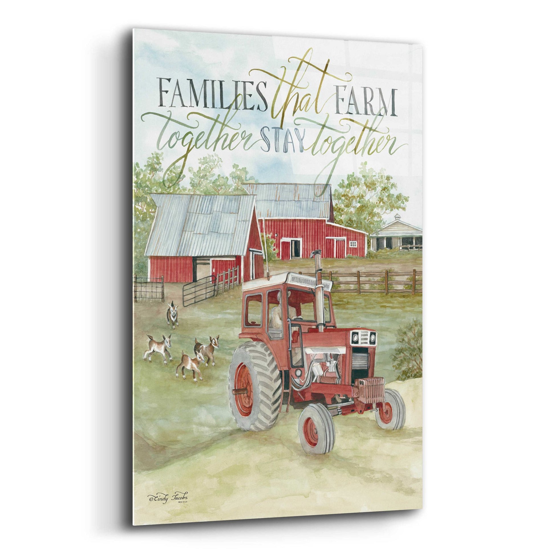 Epic Art 'Families that Farm Together' by Cindy Jacobs, Acrylic Glass Wall Art,12x16