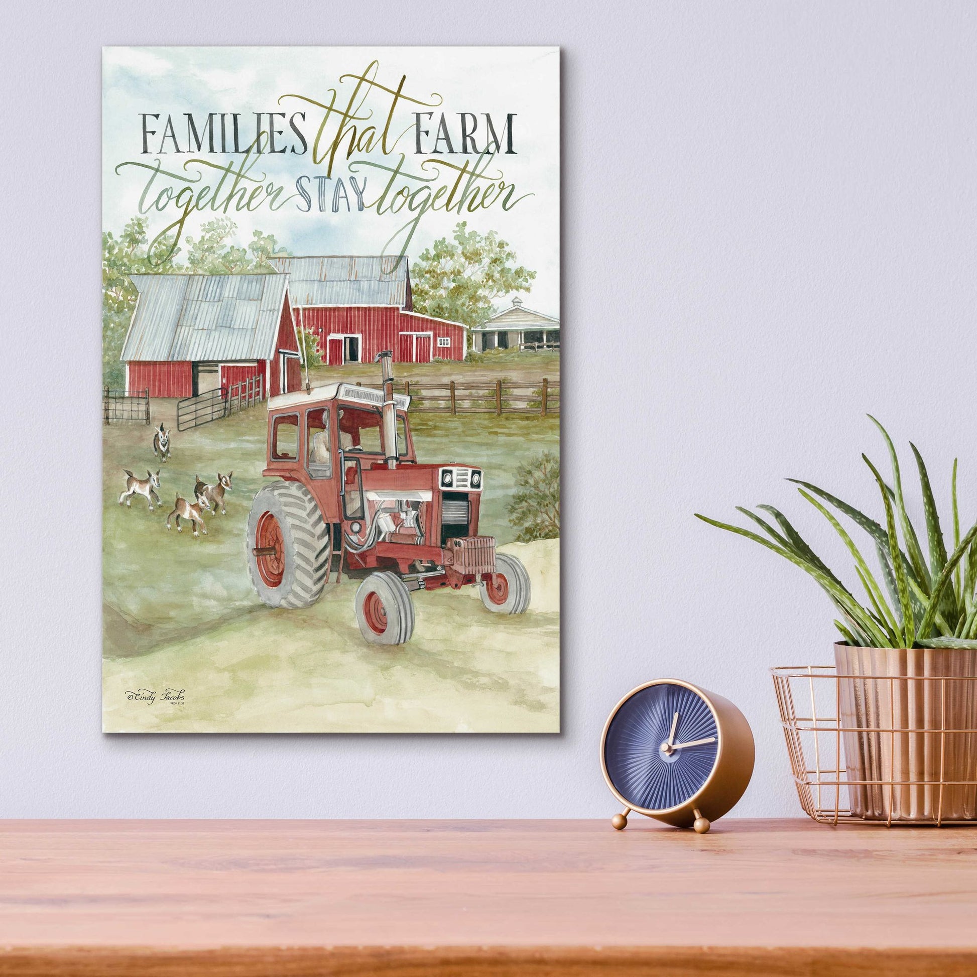 Epic Art 'Families that Farm Together' by Cindy Jacobs, Acrylic Glass Wall Art,12x16